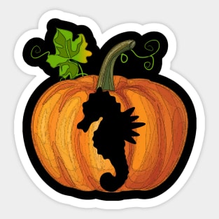 Seahorse in pumpkin Sticker